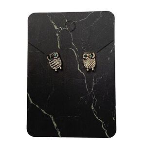 Gold owl earrings